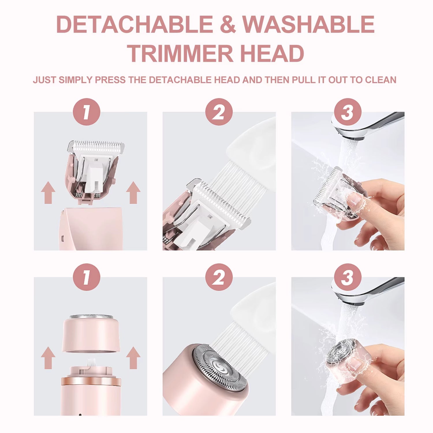 Rechargeable Dual-Head Shaver, 2-In-1 Multi-Function Hair Remover, 500 Mah Battery for Underarms, Legs, Bikini